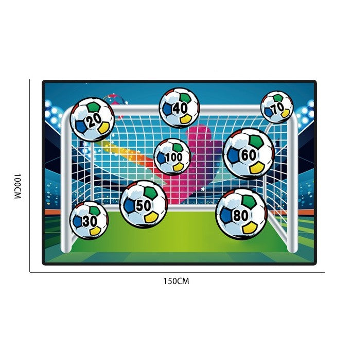 Set de Fotbal, Joc Recreativ pentru Copii, Minge cu Scai, Poarta din Material Textil, 150 x 100 cm, Multicolor