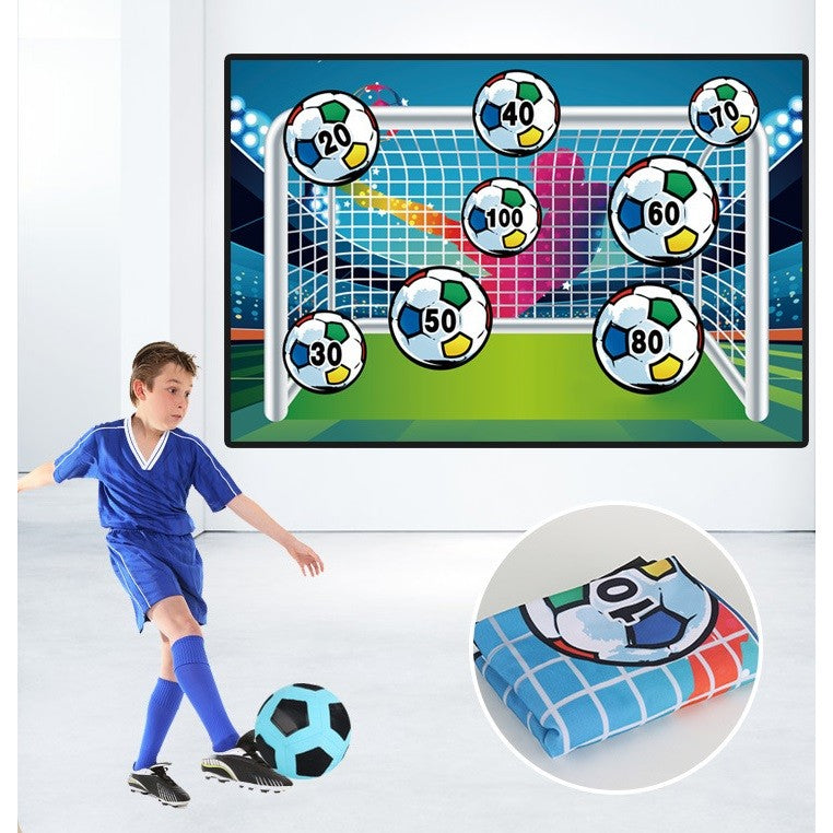 Set de Fotbal, Joc Recreativ pentru Copii, Minge cu Scai, Poarta din Material Textil, 150 x 100 cm, Multicolor