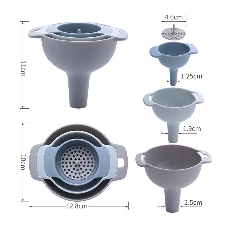 Set de Palnii Multifunctionale + Filtru, 4 in 1, din Plastic, 11 x 10 cm, Albastru