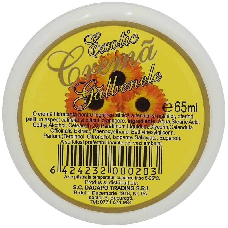 Exotic Crema 65 ml, Hidratanta Ten si Maini Galbenele