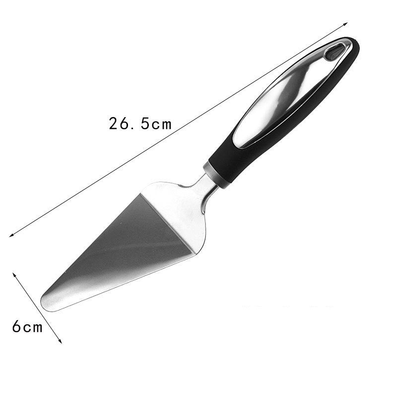 Feliator si Lopatica pentru Pizza, set din 2 ustensile, Otel Inoxidabil, Maner Antiderapant, 26.5 x 8 x 3 cm, Negru