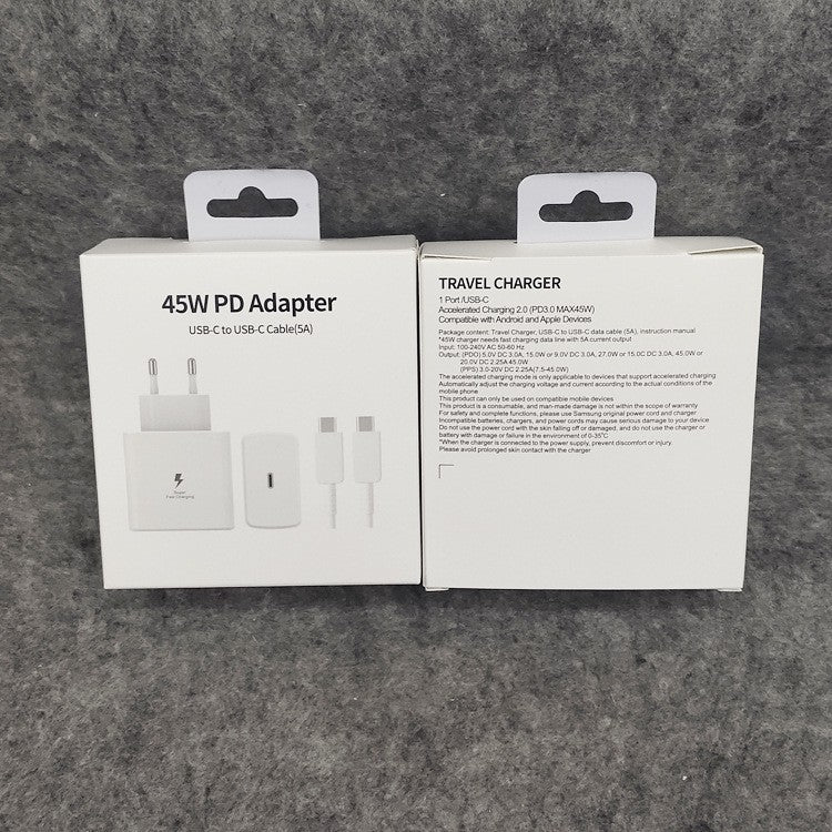 Incarcator Super Fast Charge, Flippy, Adaptor Fast Charge 45W, 5A, PD 3.0, Cablu 1m, Incarcator Fast Charge USB Type-C, Alb