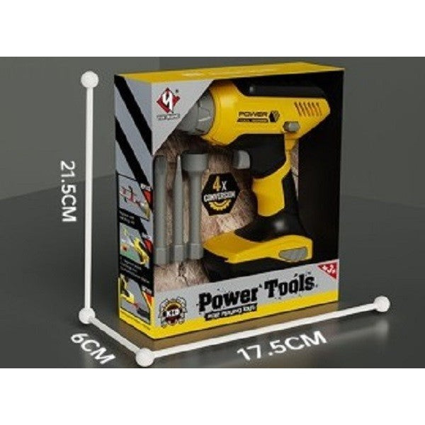 Set Jucarie pentru Copii Bormasina, Accesorii Incluse, 4 Capete de Schimb, Material Plastic, Interactiv, Distractiv, 21.5x17.5x6 cm, Portocaliu