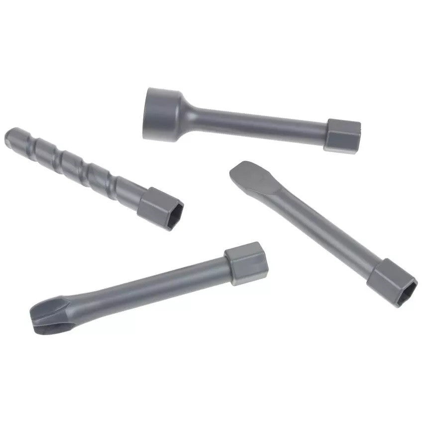 Set Jucarie pentru Copii Bormasina, Accesorii Incluse, 4 Capete de Schimb, Material Plastic, Interactiv, Distractiv, 21.5x17.5x6 cm, Portocaliu