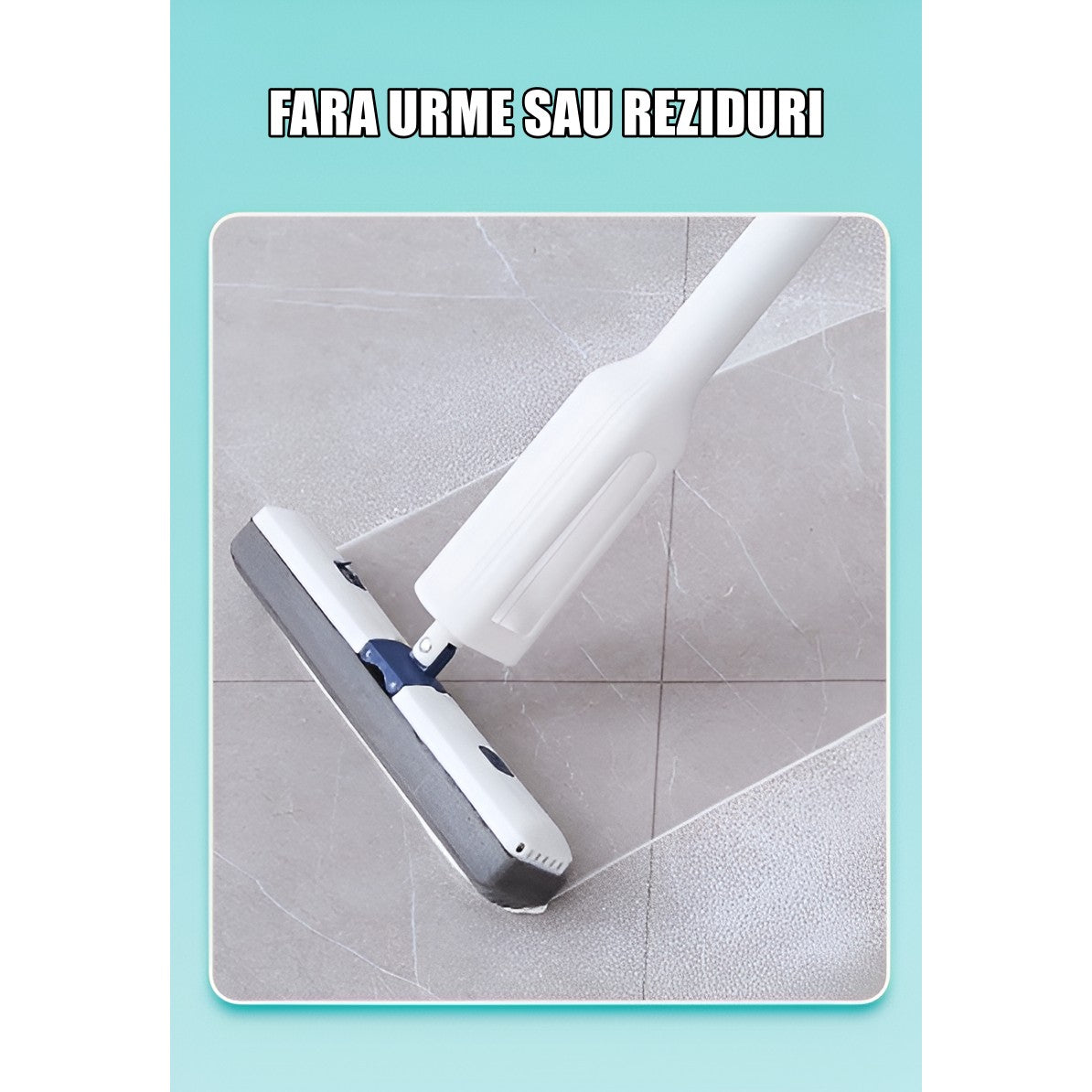 Set Mop Telescopic cu Galeata Pliabila, Gri, 32 cm, Maner Reglabil 140 cm, Sistem de Stoarcere Usor si Eficient