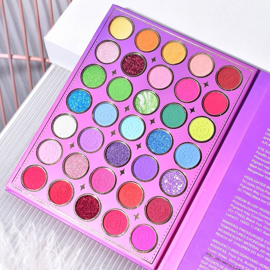 Paleta de Machiaj, KEVIN &amp; COCO, Girl Power, Fard de Pleoape, Iluminator, Blush Cremos, 117 culori, 19 x 14.8 x 3.4 cm