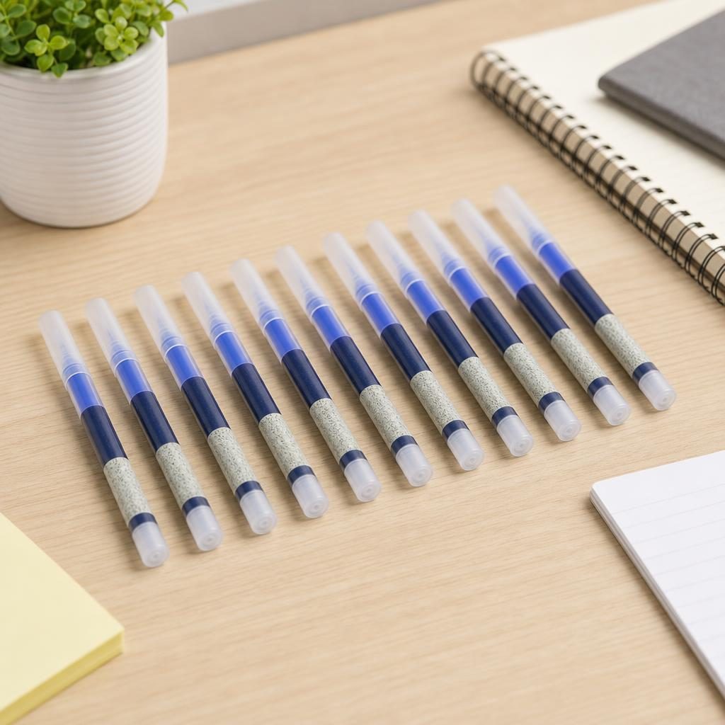 Set Pixuri Profesionale cu Bila, pe Baza de Apa Set 12 bucati, Varf Ascutit de 0.5 mm, Pentru Scoala sau Birou, Albastru