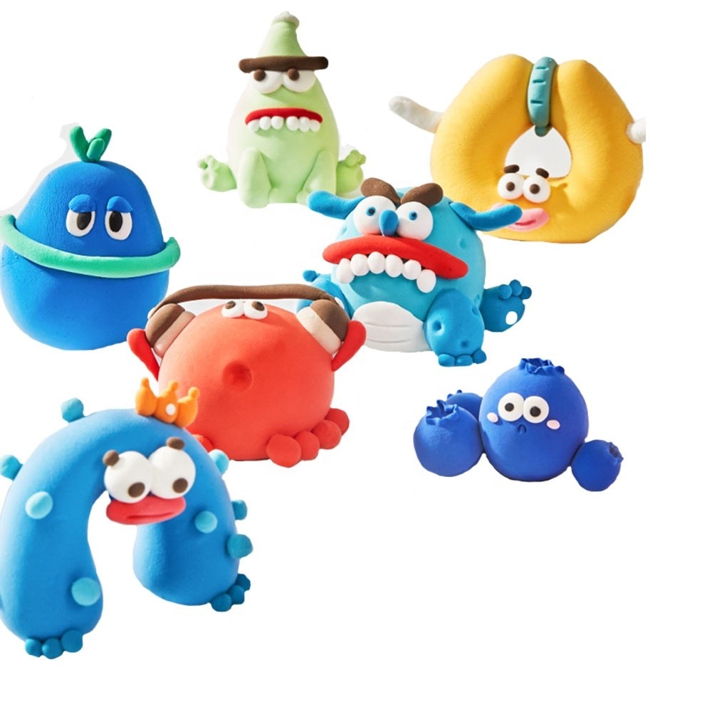Set Plastilina inteligenta, modelatoare Magicul Clay, 12 pungi / set, multicolora, accesorii modelare incluse