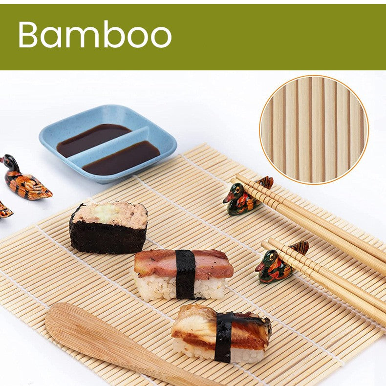Set Ustensile pentru Sushi, Set din 31 Accesorii pentru Sushi, Set pentru Sushi HOME MADE, Cutit Inclus, Forme, Betisoare, Multicolor