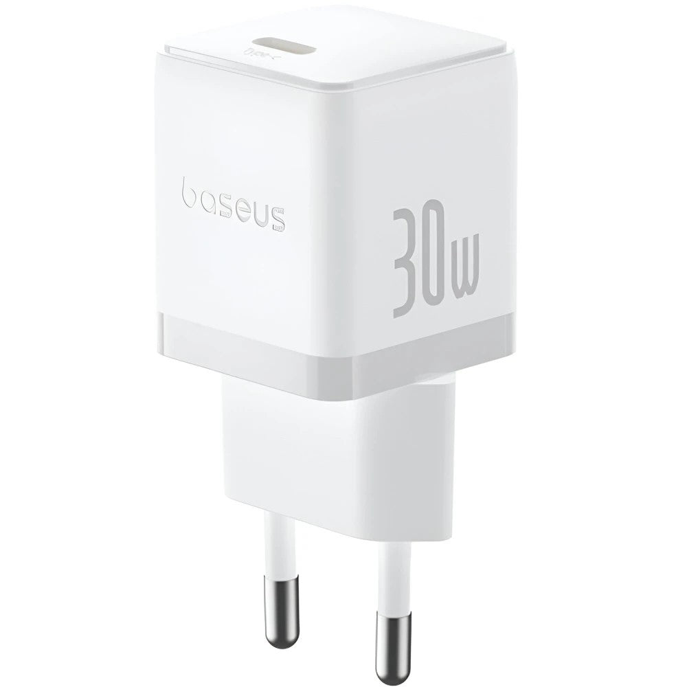 INCARCATOR retea Baseus Palm, Quick Charge 30W, 1 x USB Type-C 5V/3.0A, include Cablu USB Type-C la USB Type-C 1m, alb 