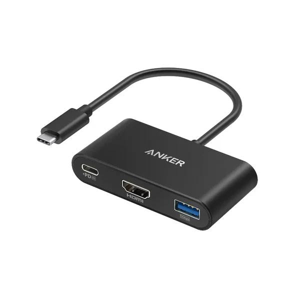 DOCKING Station Anker 3-in-1, porturi: HDMI (M) 4K 30Hz, USB 3.2 gen 1, PD 100W, , conectare prin USB Type-C (T), rata transfer 5 Gbps, ABS, gri, "A8339HA1" - 0194644023157