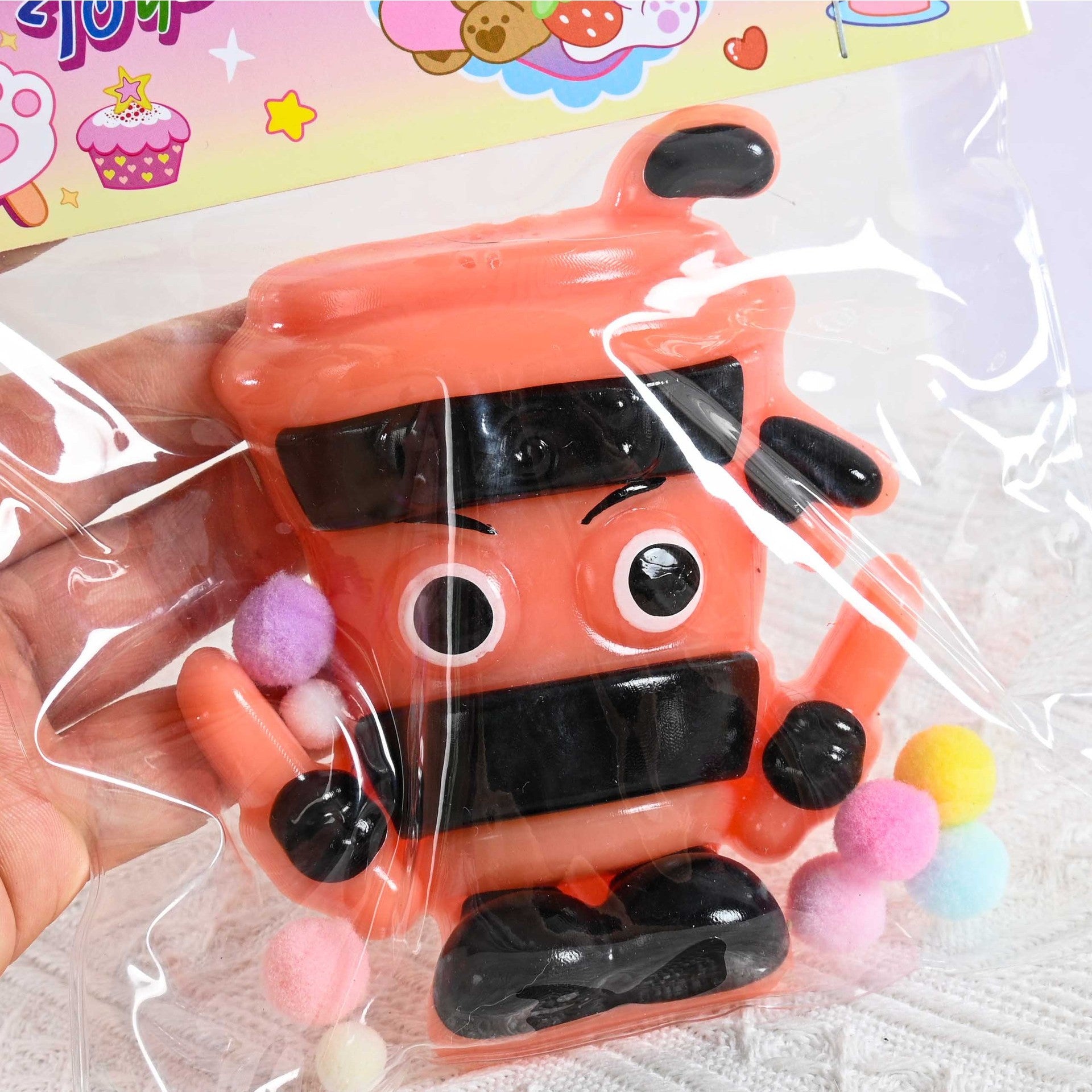 Jucarie Antistres Squishy, Model Cappuccino Assassino, cu Revenire Lenta, din TPR, 12 x 11 x 3 cm, Multicolor