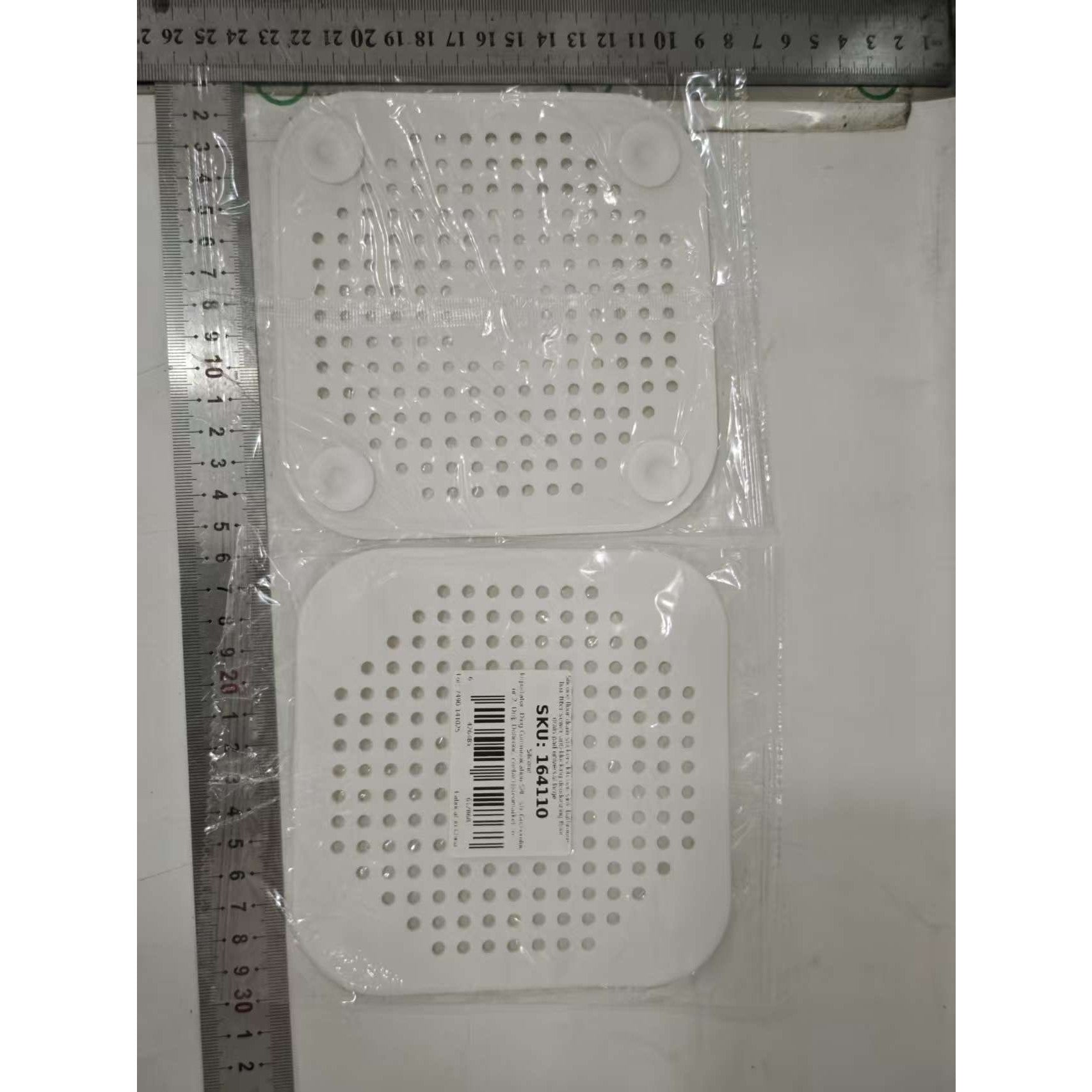 Filtru Chiuveta, Anti-infundare, cu Ventuze, 14.5 x 14.5 cm, Flexibil, Alb