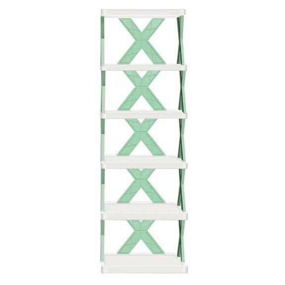 Organizator de Pantofi, Flippy, 5 Straturi, din ABS, Suport Modular, 65.5 x 24 x 26 cm, Turcoaz