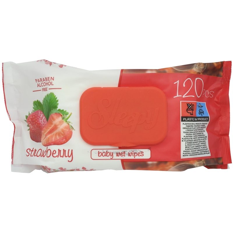 Servetele Umede, SLEEPPY, Strawberry, Set 120 Bucati