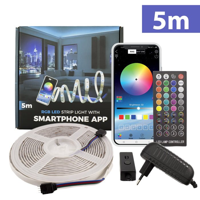 Set banda LED RGB, SMART, 5m, IP65, SunShine SLS004