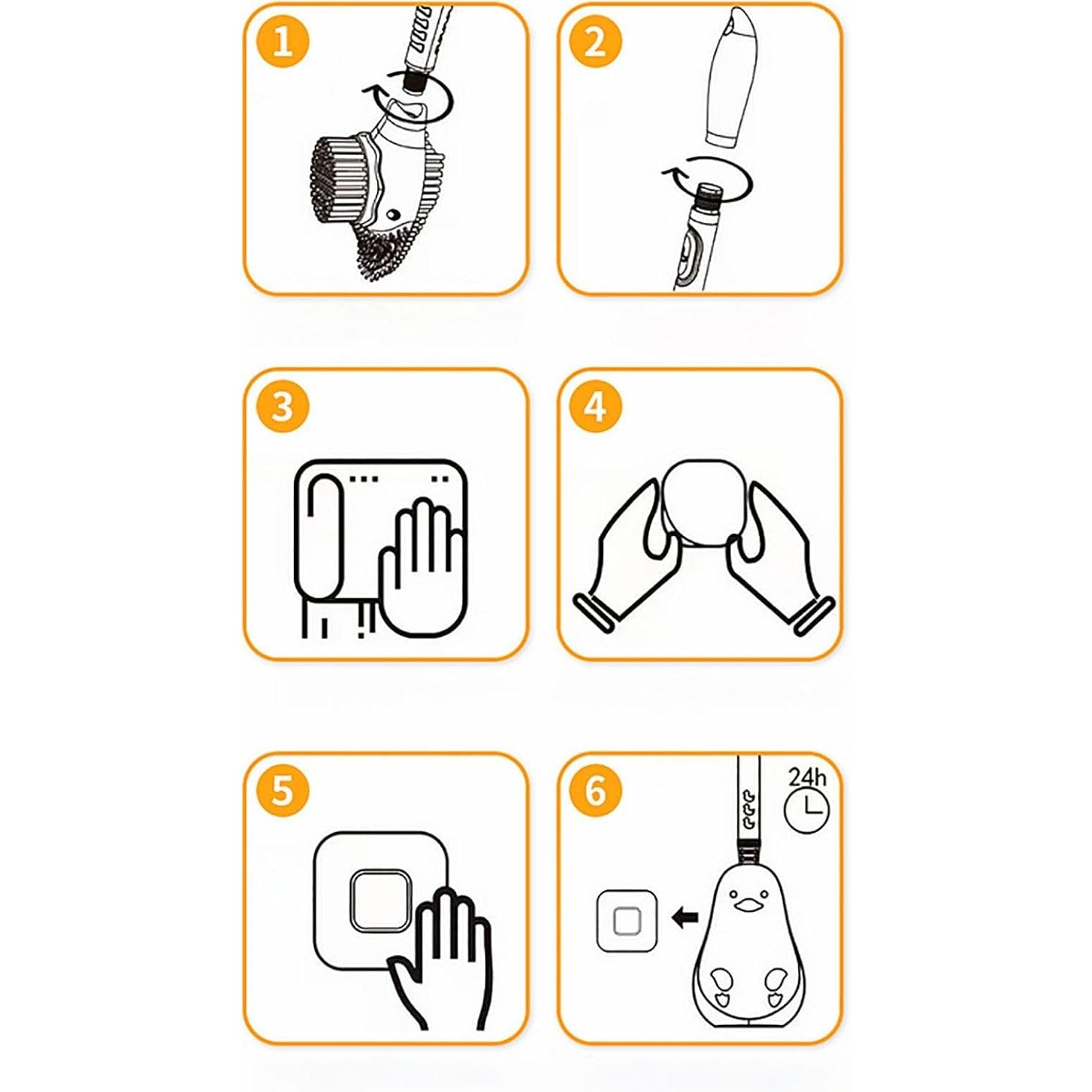 Perie de Toaleta, Flippy, cu Suport de Perete, Recipient Detergent, 2 Tipuri de Perii, Model Rata, Albastru