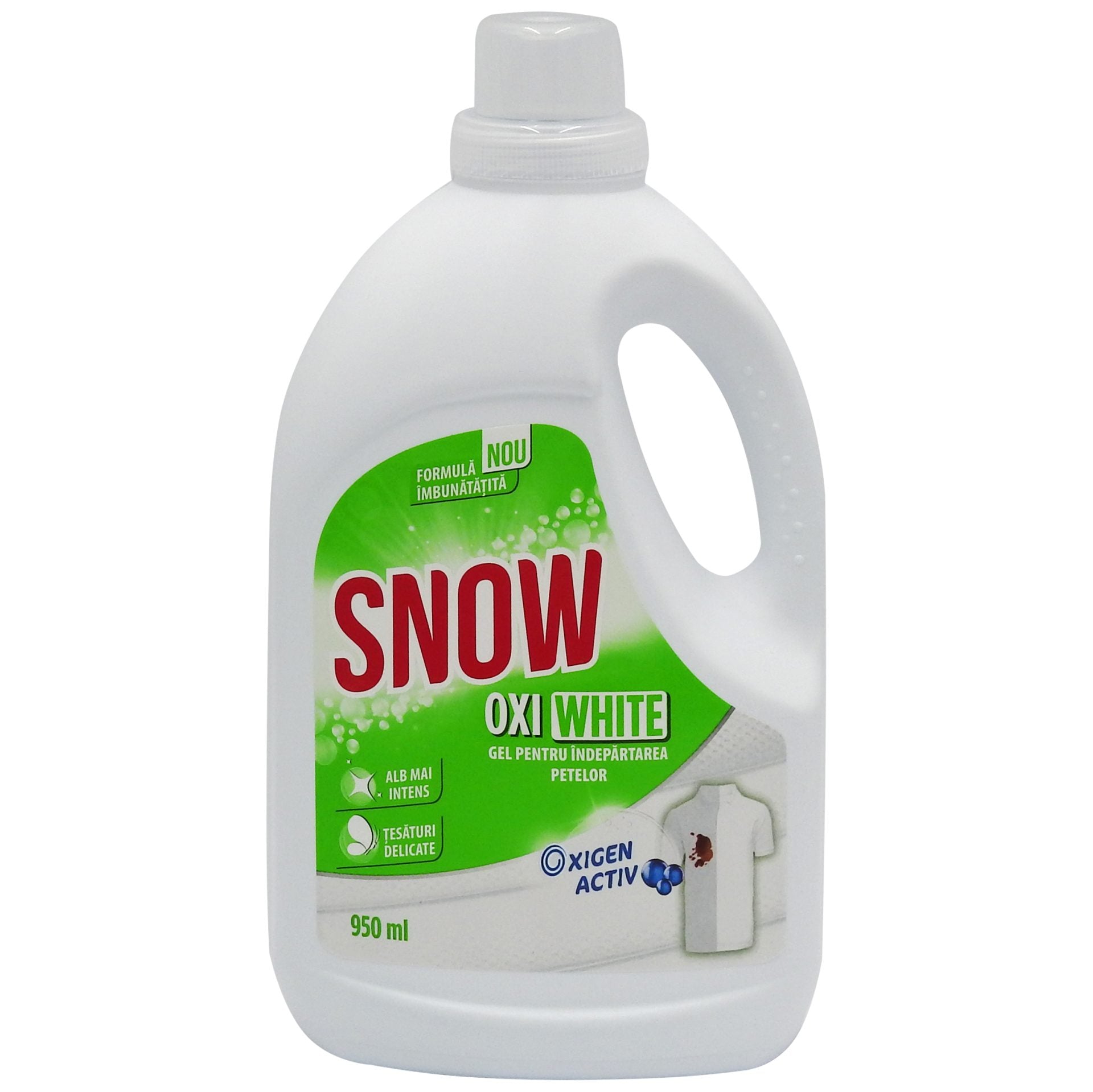 Solutie pentru Pete, Snow, Gel de Haine pentru Pete, 950 ml, Oxi White