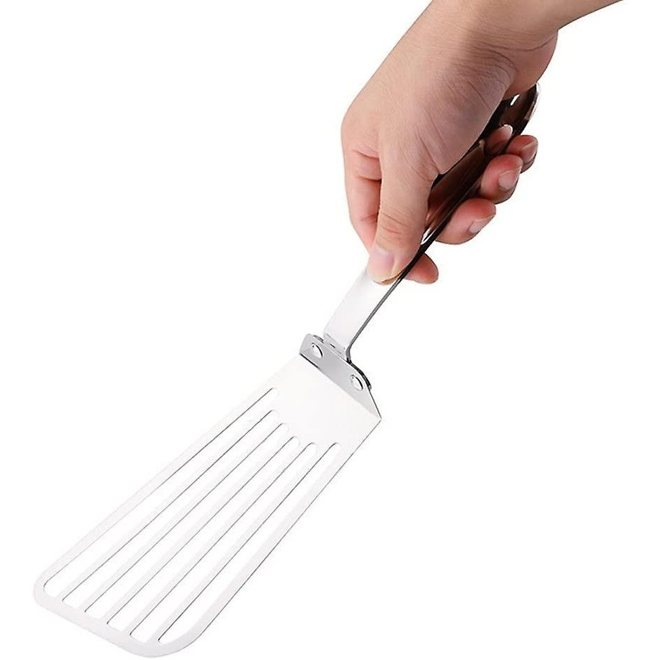 Spatula flexibila Fish Turner, din otel, durabila, cu margini subtiri pentru taiere, pentru carne, oua, peste, multifunctionala, argintiu