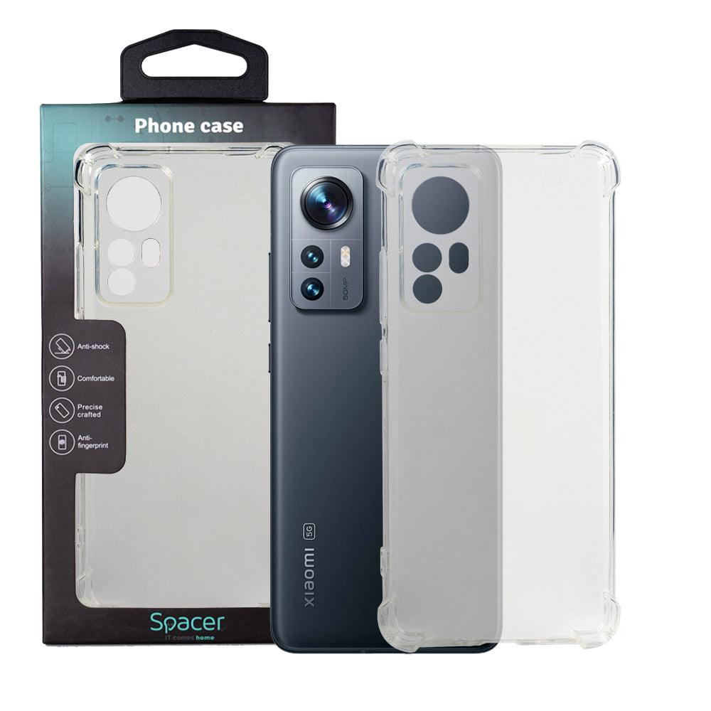 Husa Xiaomi 12 Spacer, transparenta, grosime 1.5mm, protectie suplimentara antisoc la colturi, material flexibil TPU "SPPC-XI-12-CLR"