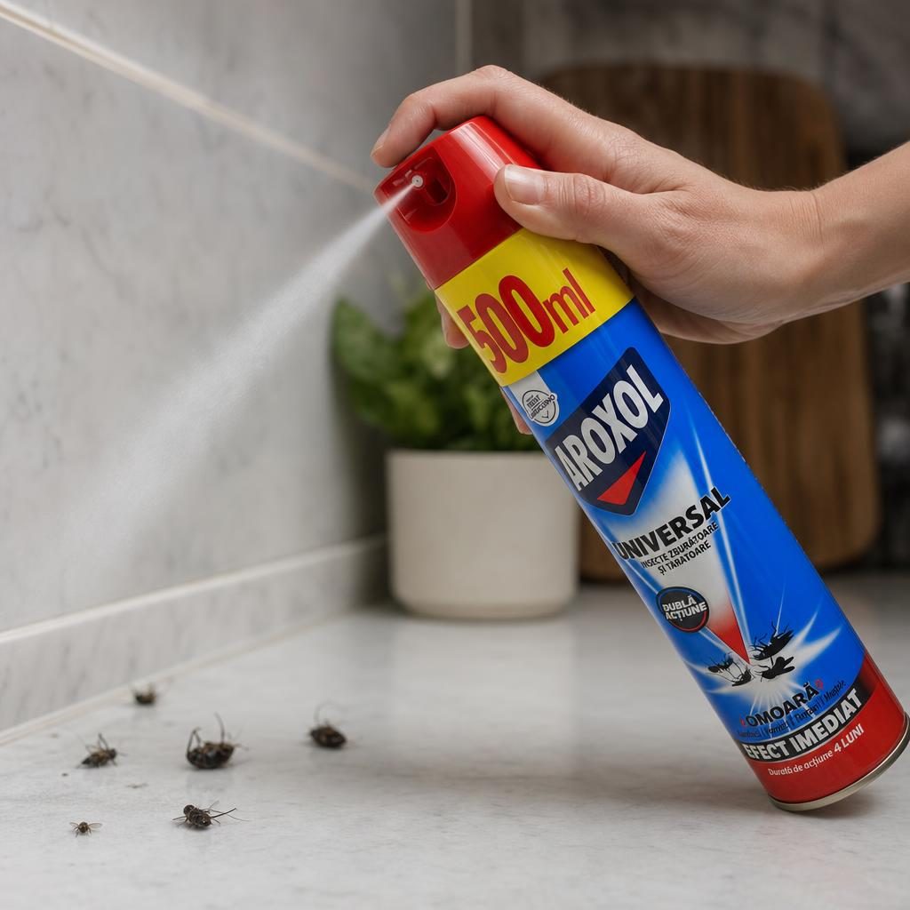 Spray Insecticid Universal, Aroxol, 500 ml Clasic cu Efect Imediat