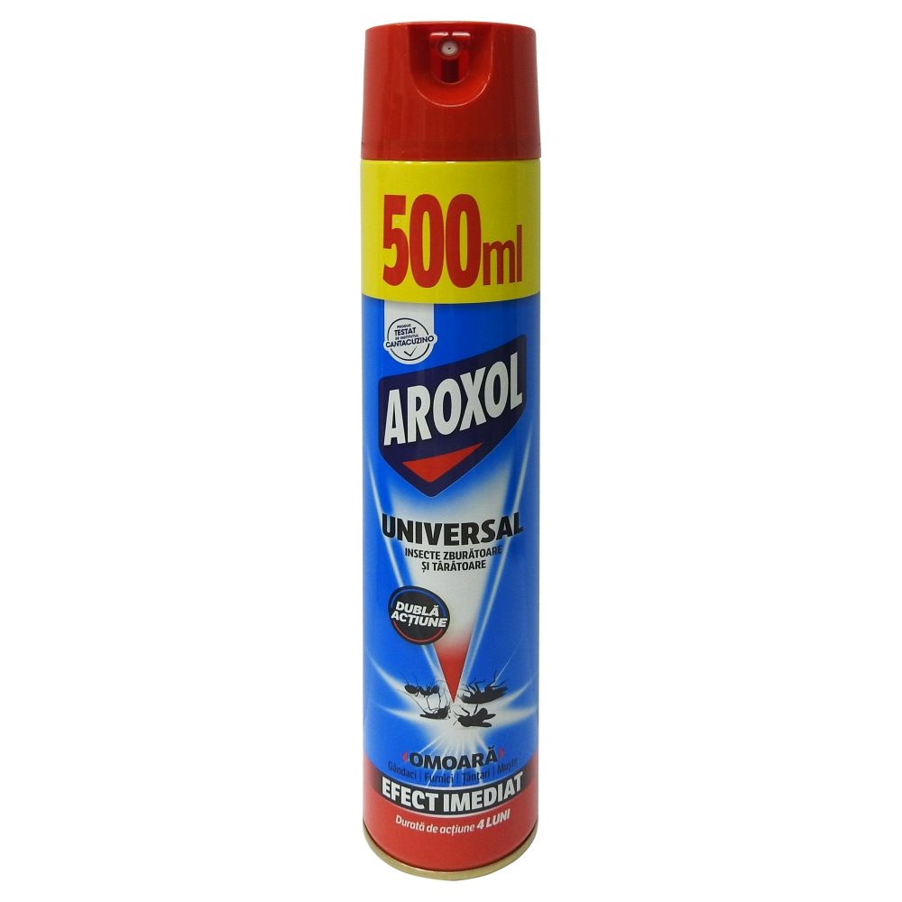 Spray Insecticid Universal, Aroxol, 500 ml Clasic cu Efect Imediat