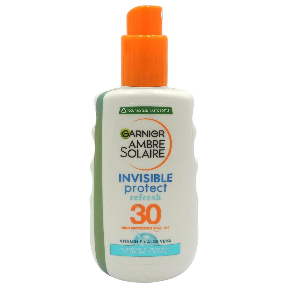 Spray, Garnier Ambre Solaire, 200 ml Invisible Protect Refresh Spf30
