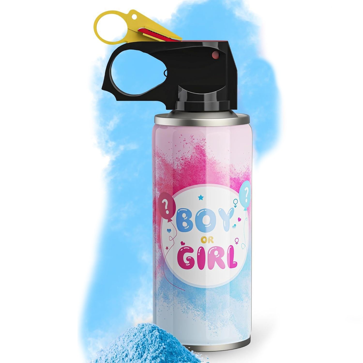 Spray Gender Reveal, 260 ml, din Amidon de Porumb, Dezvaluire Gen Bebelusi, Albastru