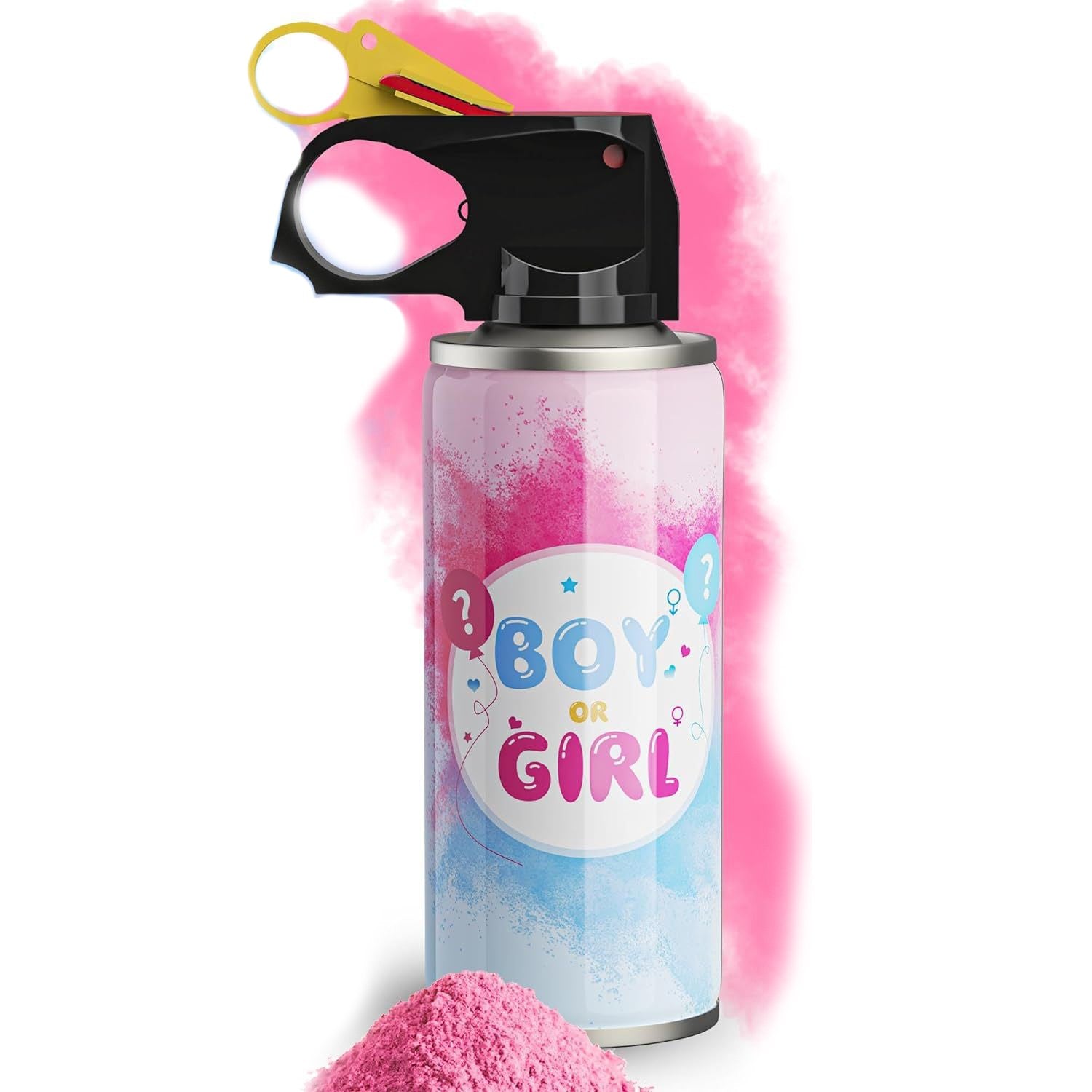 Spray Gender Reveal, 260 ml, din Amidon de Porumb, Dezvaluire Gen Bebelusi, Roz