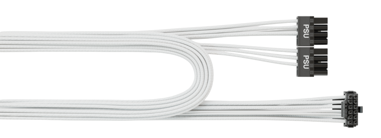 Seasonic 12VHPWR, SS2x8P conectori unghi 90 grade, 600W, PCIe 5.0, Alb "SS2X8P-12VHPWR-600W-90-WHITE"
