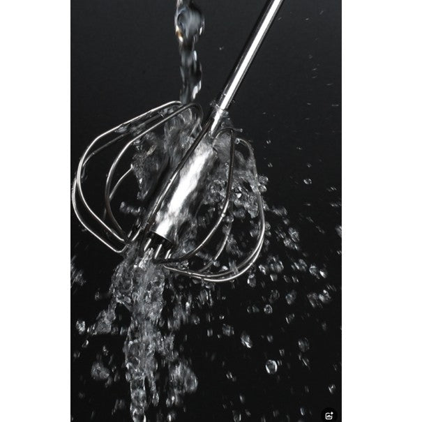 Mixer Manual, pentru Oua Smantana Frisca Aluat, Maner Otel Inoxidabil, Usor de Utilizat si Depozitat, 27 x 7 cm, Argintiu