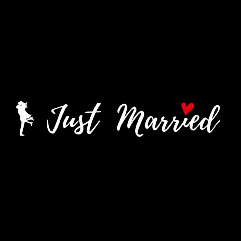 Sticker Autocolant, Tematica Nunta, Model Indragostiti, cu Scris Just Married, 50x11.5 cm, Alb