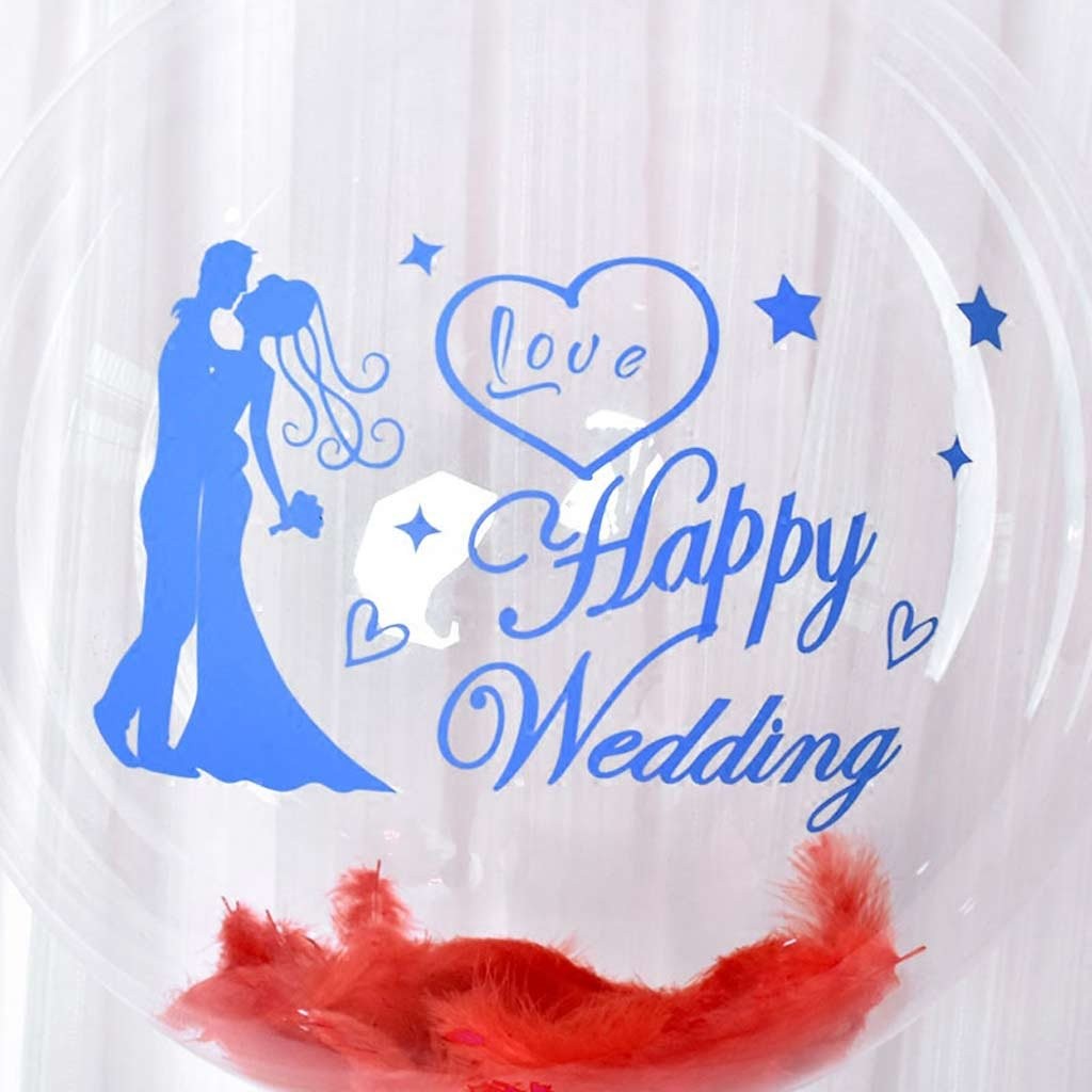 Sticker Autocolant, Tematica Nunta, Model Scris Happy Wedding, 21x29 cm, Albastru