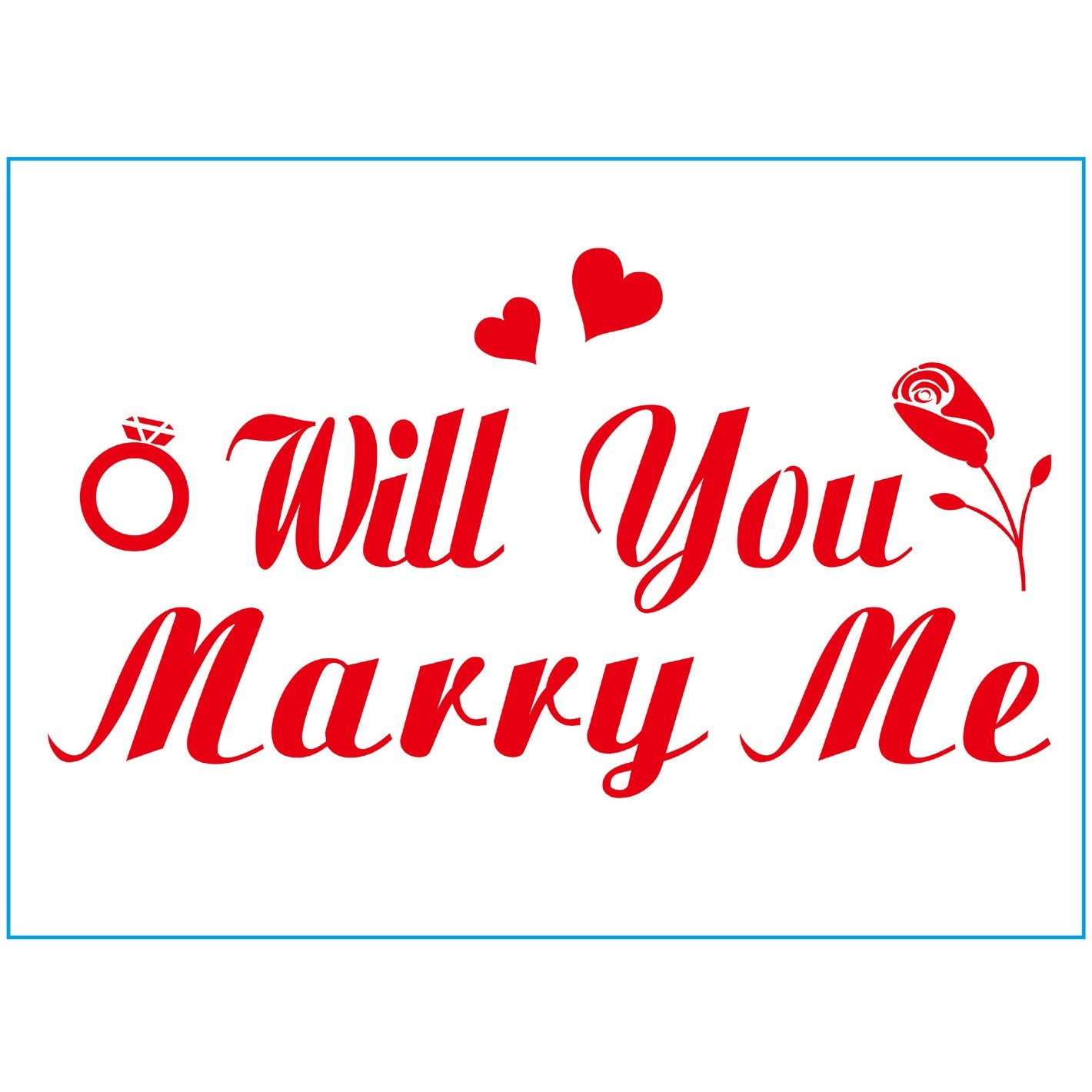 Sticker Autocolant, Tematica Nunta, Model Scris Will You Marry Me, 21x29 cm, Rosu