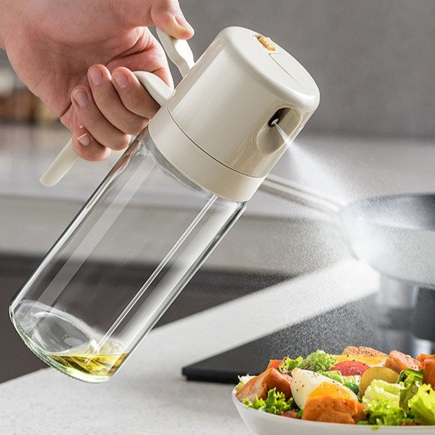 Dispenser pentru Ulei, prin Curgere si Pulverizare, Deschidere si Inchidere Automata a Rezervorul, 550mL, 11.4x7.8x22.8cm, Gri