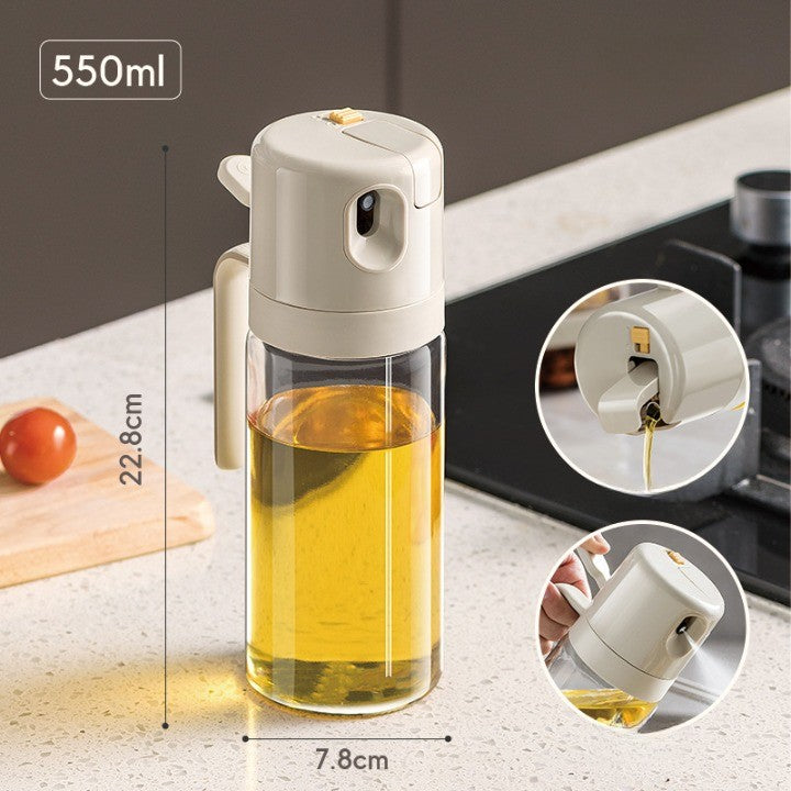Dispenser pentru Ulei, prin Curgere si Pulverizare, Deschidere si Inchidere Automata a Rezervorul, 550mL, 11.4x7.8x22.8cm, Gri
