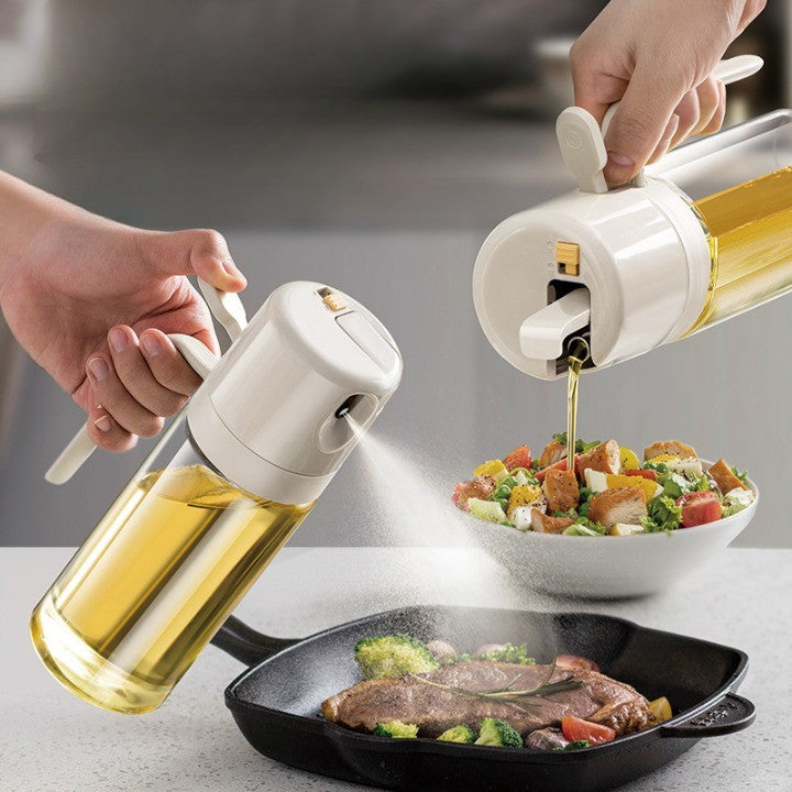 Dispenser pentru Ulei, prin Curgere si Pulverizare, Deschidere si Inchidere Automata a Rezervorul, 550mL, 11.4x7.8x22.8cm, Gri