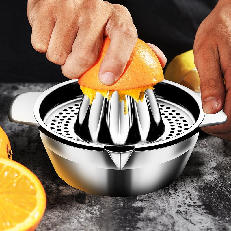 Storcator de Citrice Manual, Rezistent, Usor de Folosit si Depozitat, Durabil, Calitativ, 16 x 7 x 13 cm, Inox, Argintiu