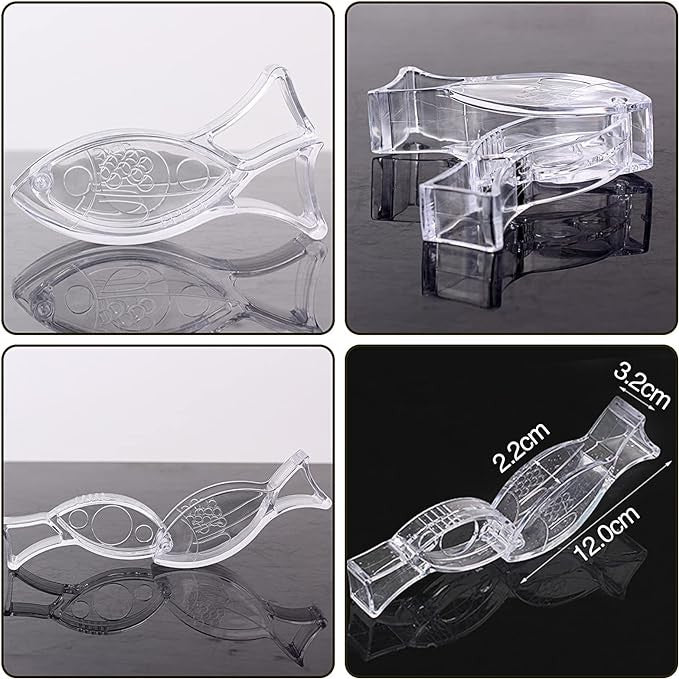 Storcator de Citrice Manual, Rezistente, Usor de Folosit si Depozitat, Durabil, Calitativ, 12x5.2 cm, Model Peste, Transparent