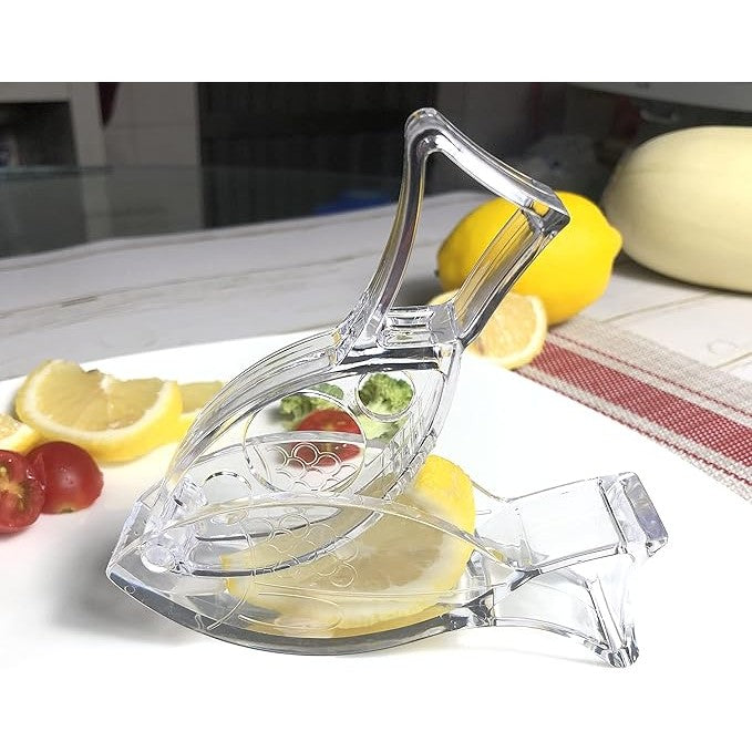 Storcator de Citrice Manual, Rezistente, Usor de Folosit si Depozitat, Durabil, Calitativ, 12x5.2 cm, Model Peste, Transparent