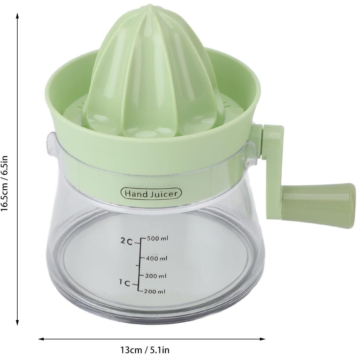 Storcator de Citrice Manual, Rezistente, Usor de Folosit si Depozitat, Durabil, Calitativ, 16.5x13cm, Transparent/ Verde