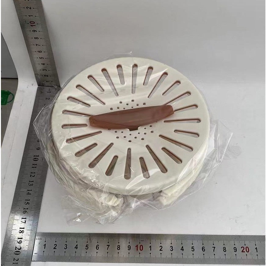 Strecuratoare 2 in 1 pentru Fructe si Legume, Cos de Scurgere si Cutie de Depozitare, 15.5 x 8.3 cm, din PP, cu Maner si Capac, Maro