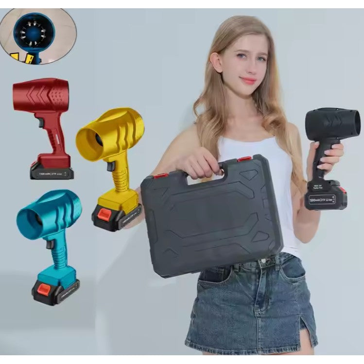 Suflanta de Aer Multifunctionala Portabila, Incarcare Auto, pentru Gratar, Masina, Indepartare Frunze si Praf, 1500 mAh, Viteta de Rotatie 25000 RPM, 2 Baterii de Li si Incarcator, Albastru