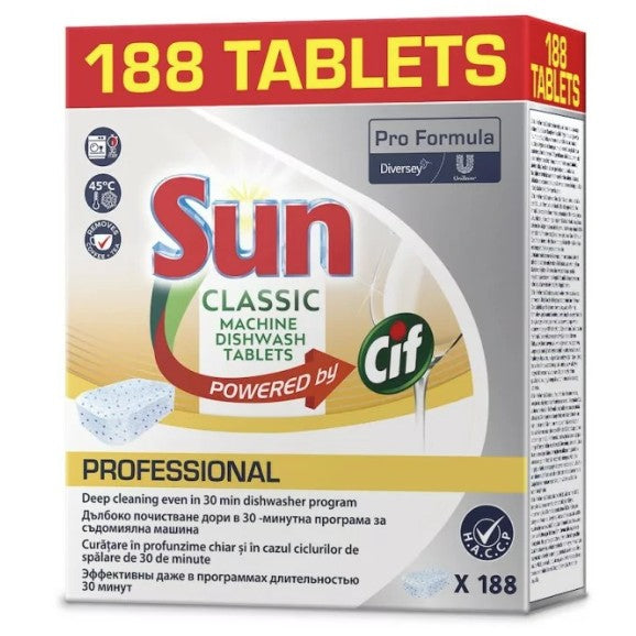 SUN Professional Classic – Tablete pentru Masina de Spalat Vase, 188 buc