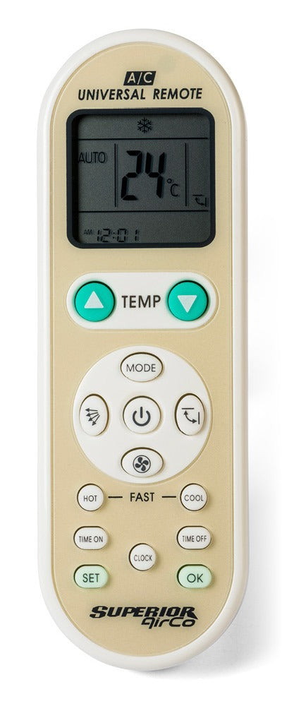 TELECOMANDA UNIVERSALA Superior, compatibila cu majoritatea modelelor de aer conditionat aflate pe piata, display luminat, bateriile (2 x AAA) nu sunt incluse, alb "SUPCU002"
