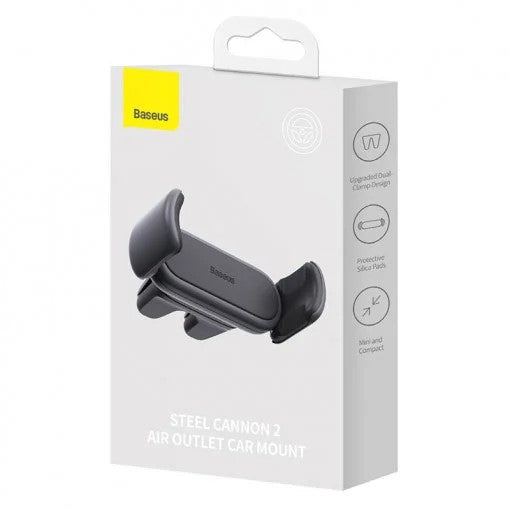 SUPORT AUTO Baseus Steel Cannon pt. SmartPhone, fixare grilaj ventilatie, corp metalic, negru "SUGP000001" - 6932172612207