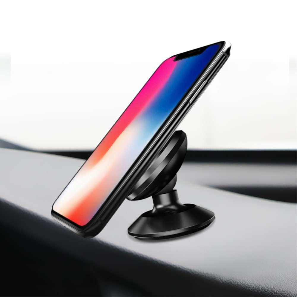 Suport auto magnetic rotire 360 grade V2 pentru telefon, Negru