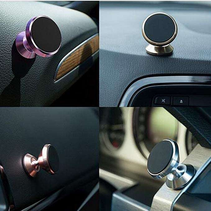 Suport auto magnetic rotire 360 grade V2 pentru telefon, Negru