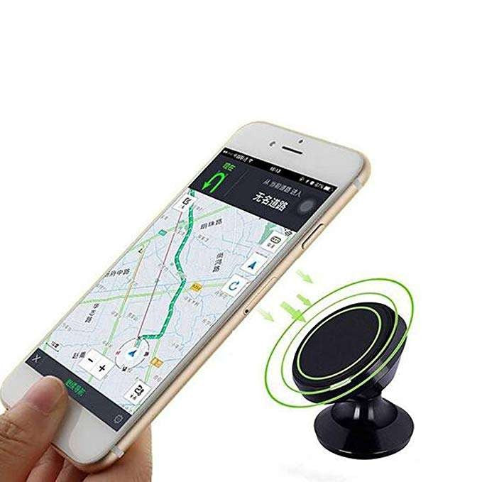 Suport auto magnetic rotire 360 grade V2 pentru telefon, Negru