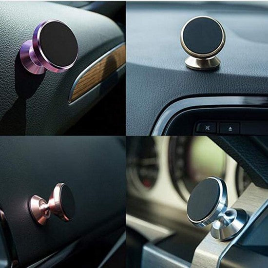 Suport auto magnetic rotire 360 grade V2 pentru telefon, Negru